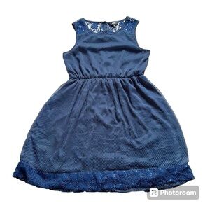 R & B SZ 16 Sheer & Lace Navy Blue/White Polka Dot Dress Bundle and Save